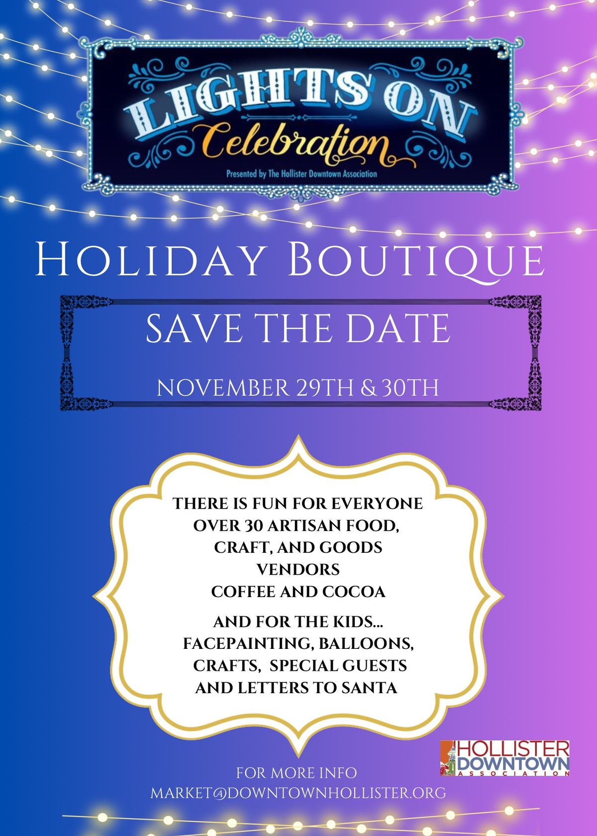 Lights on Celebration Holiday Boutique