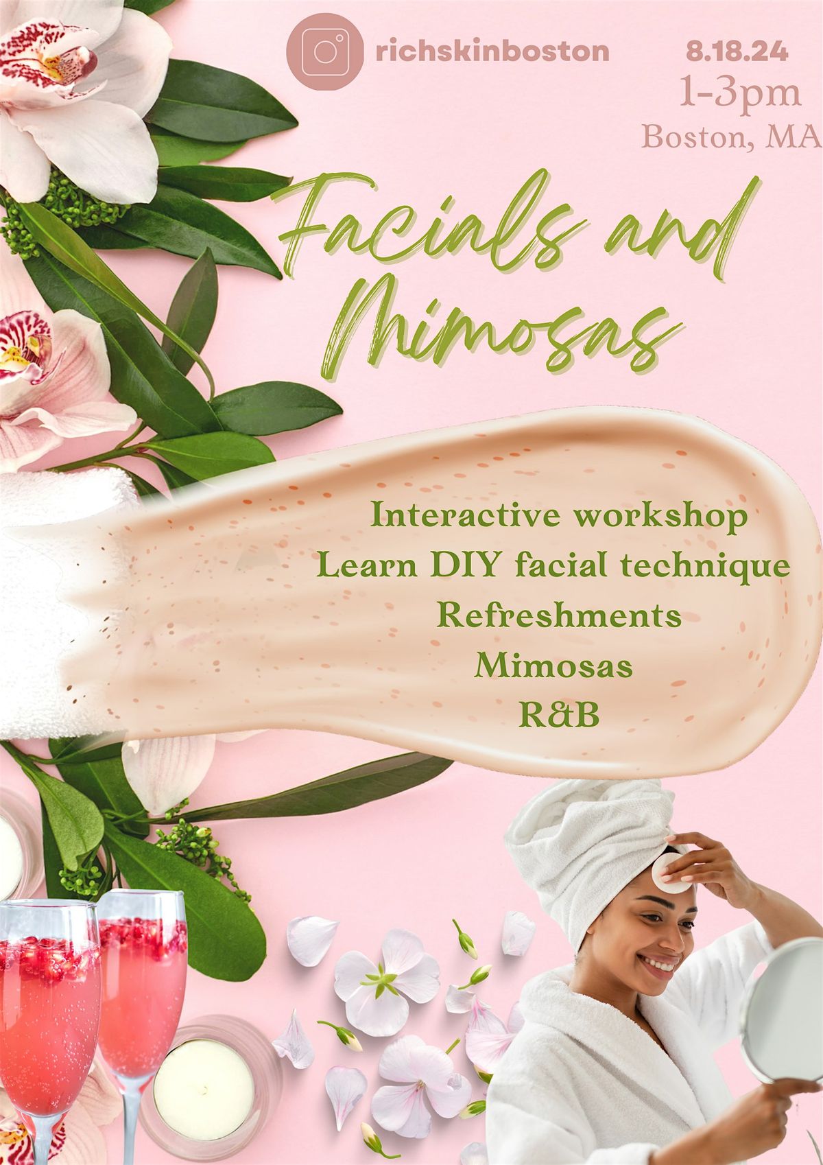 Facials and Mimosas Self-care Workshop