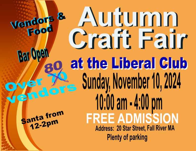 2024 Autumn Craft Fair at the Liberal Club Nov 10