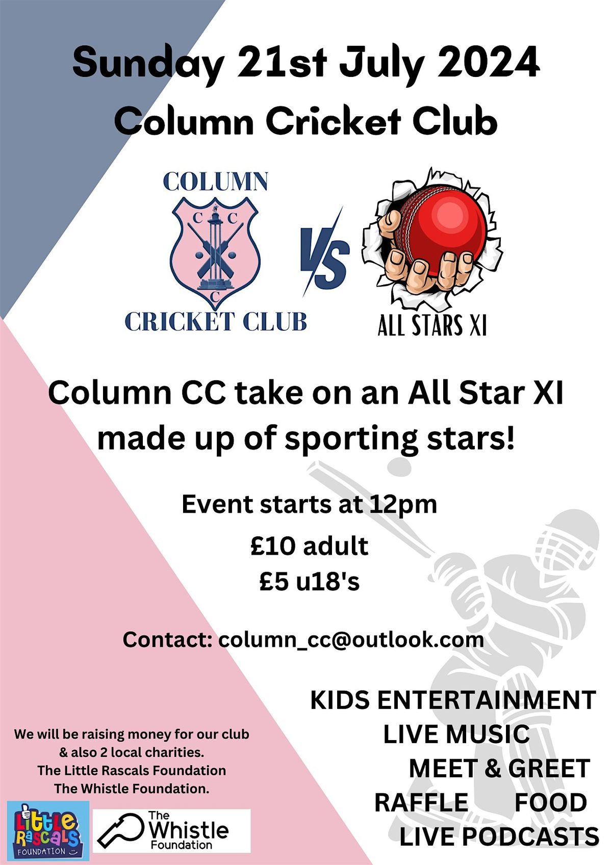Column CC vs All Star XI Cricket Match (12pm start)