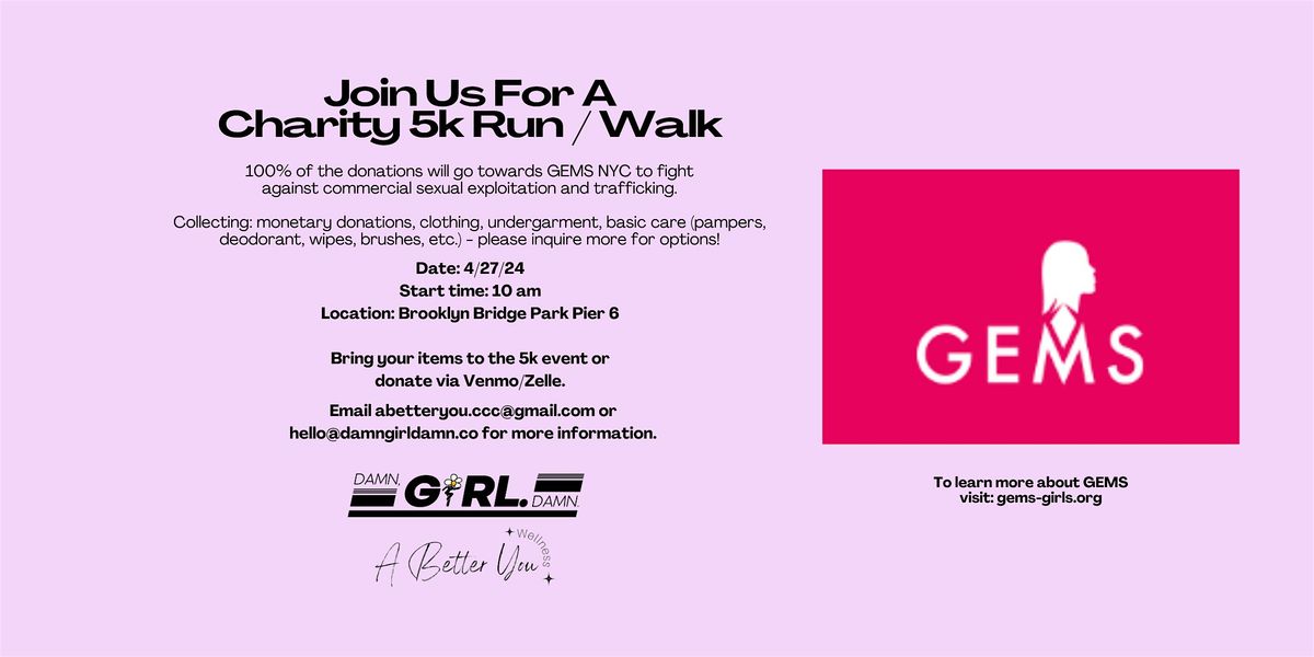 Join us for a Charity 5k Run \/ Walk @ Brooklyn Bridge Park