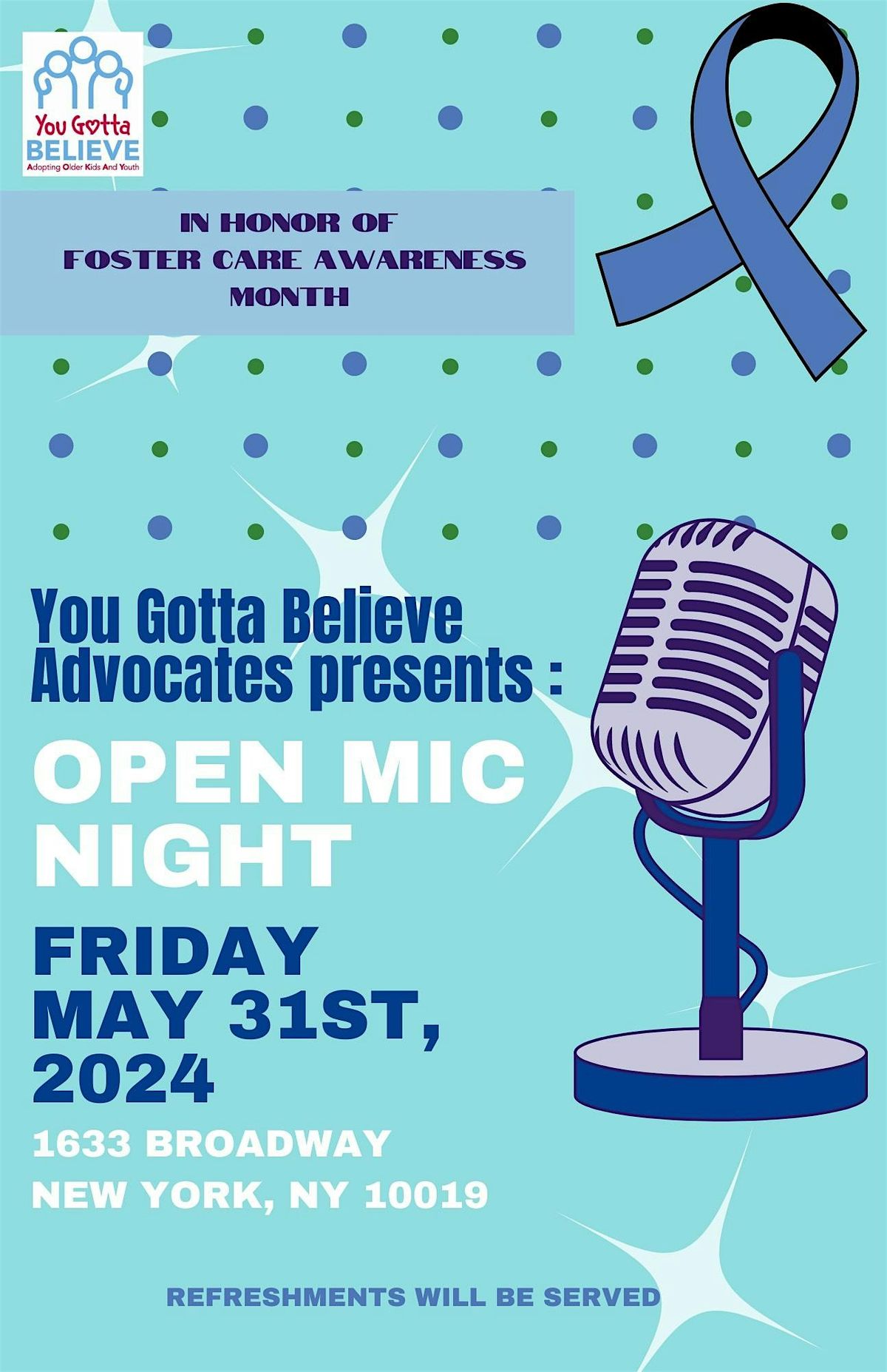 YGB Advocates Present: Open Mic Night for Foster Care Awareness Month