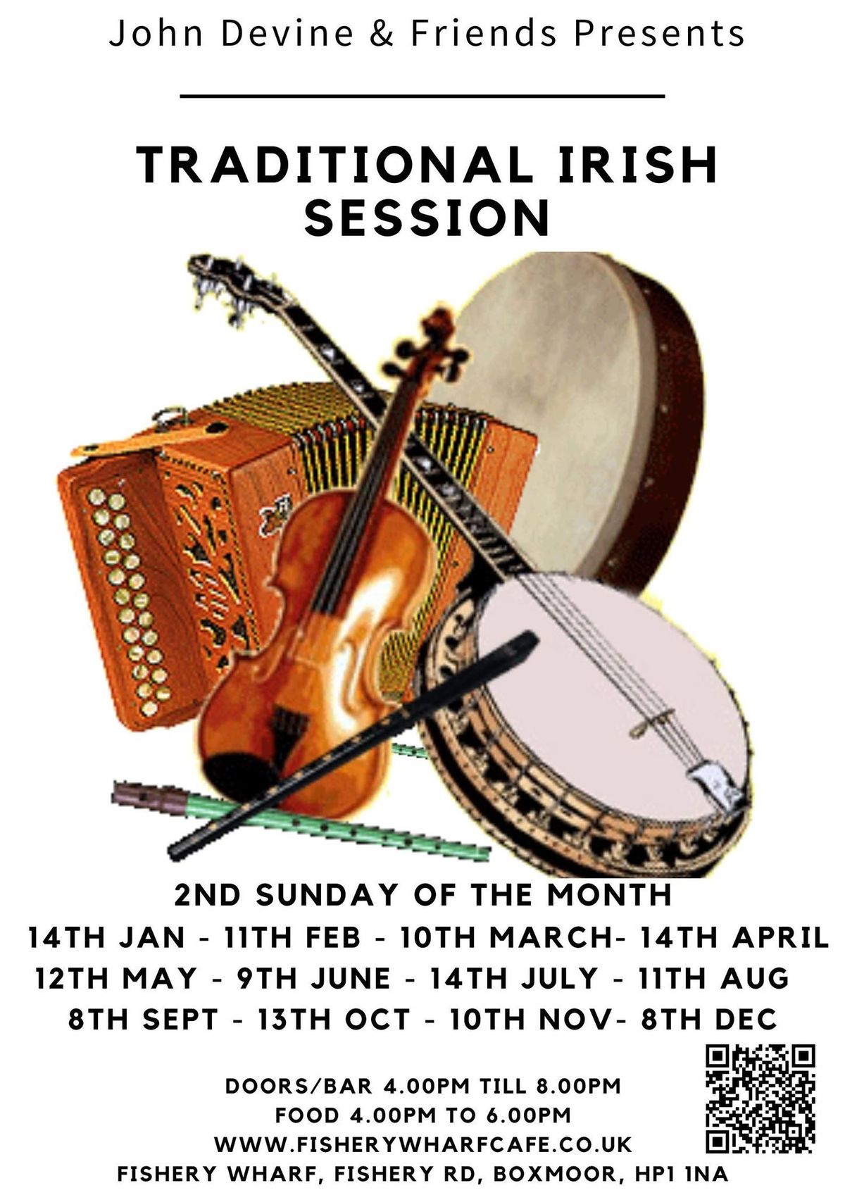 Monthly Irish Session with John Devine & Friends 2nd Sunday of the Month