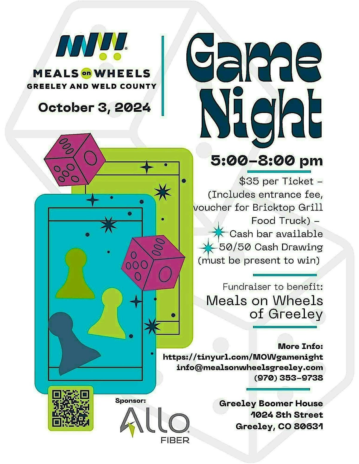 Game Night benefit for Meals on Wheels