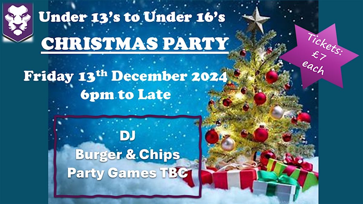 U13s-U16s Christmas Party