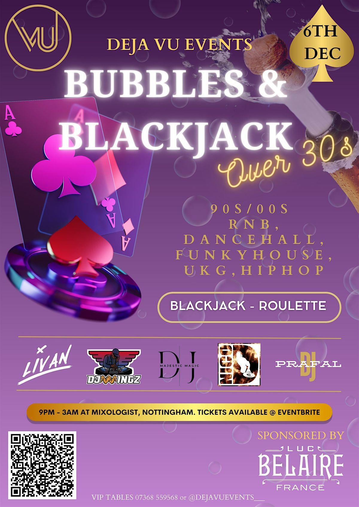 Bubbles and Blackjack sponsored by Luc Belaire