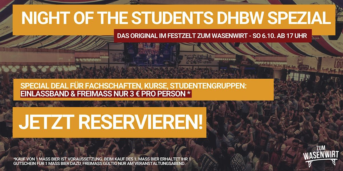 Night of the Students am Sonntag, den 6.10. ab 17 Uhr