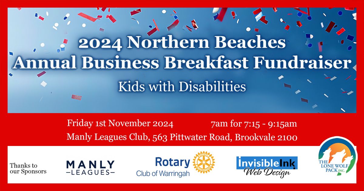 2024 Northern Beaches Annual Business Breakfast Fundraiser - "Kids with Disabilities"