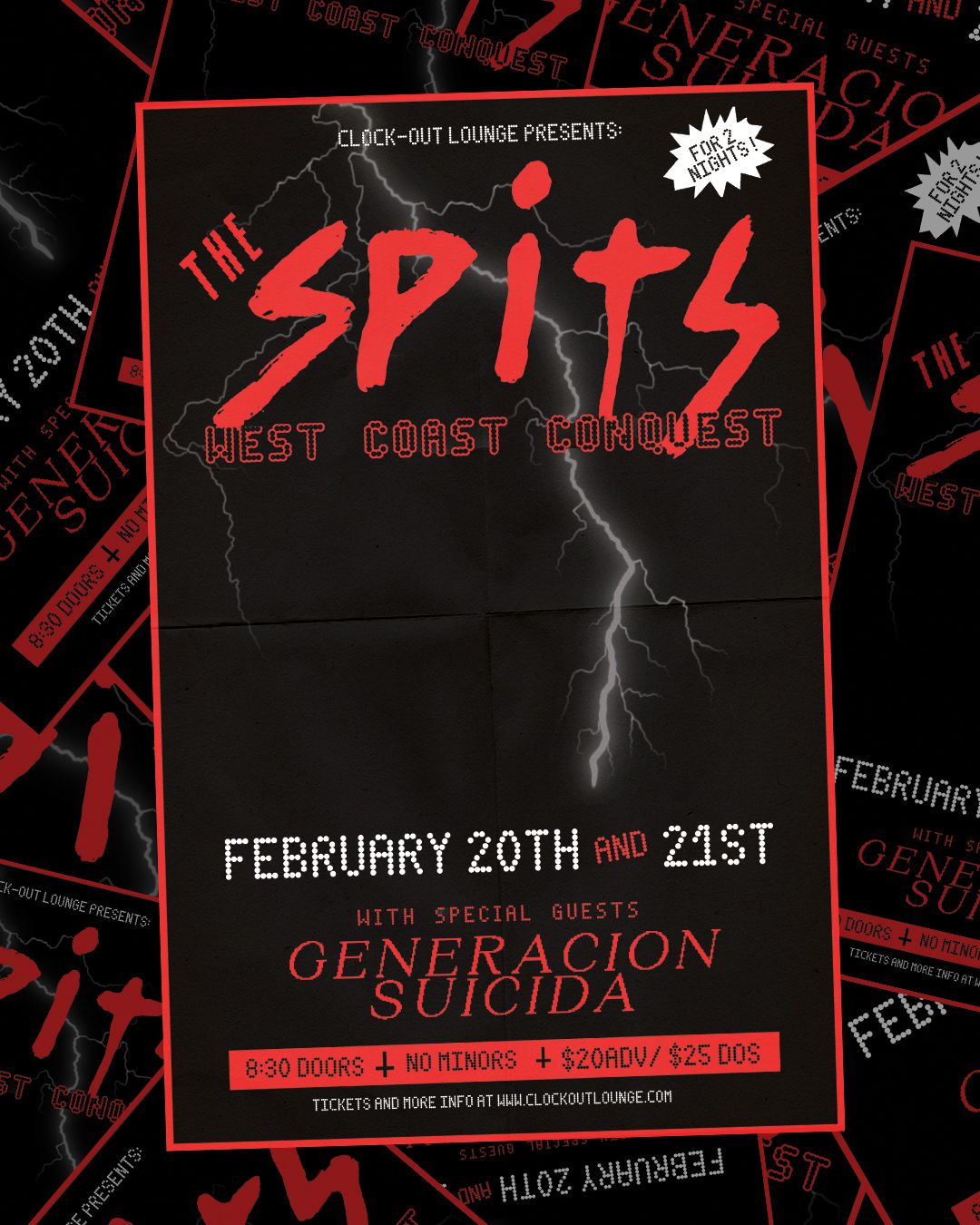 *SOLD OUT* Clock-Out Lounge Presents: The Spits w\/ Generacion Suicida, Telehealth