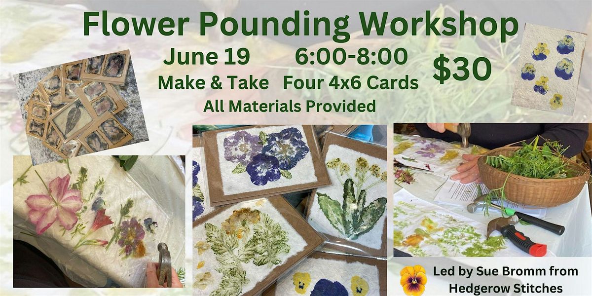 Flower Pounding  Eco Dyeing Card Making