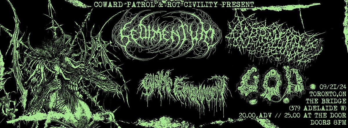 SEDIMENTUM + COPROLITH + CYSTIC EMBALMMENT + G.O.D. @ THE BRIDGE