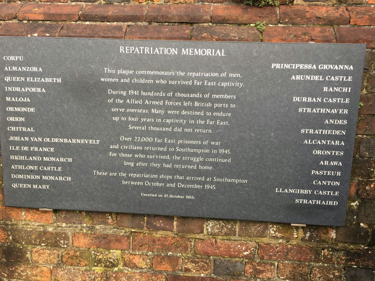 Far East Prisoner of War Repatriation Memorial Ceremony - Southampton