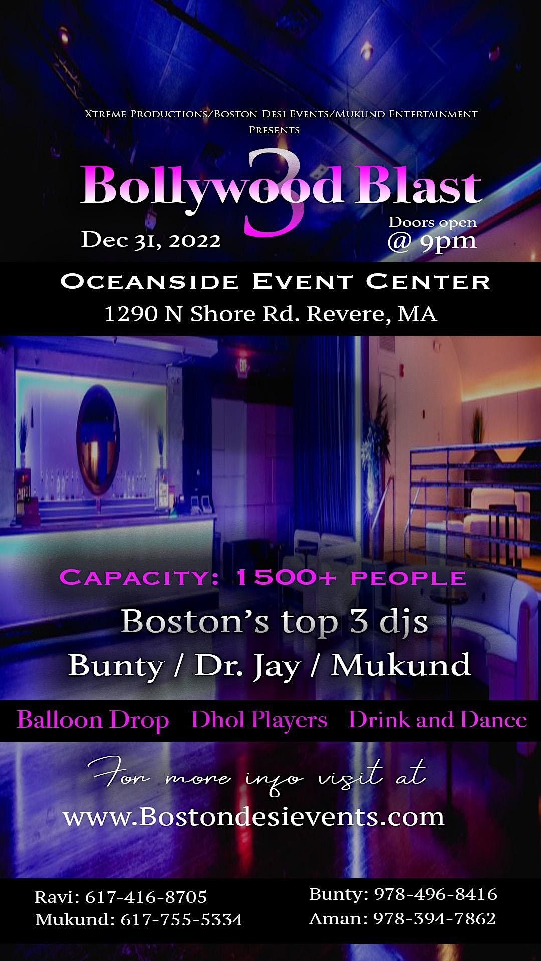 Bollywood Blast 3 (New Year Eve 2023), Oceanside Events Center