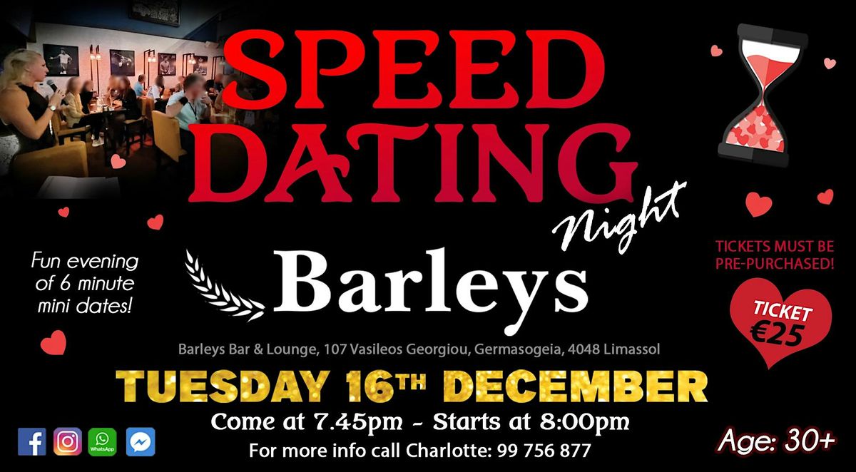 Speed Dating Nights is BACK at Barleys Bar & Lounge, Limassol!