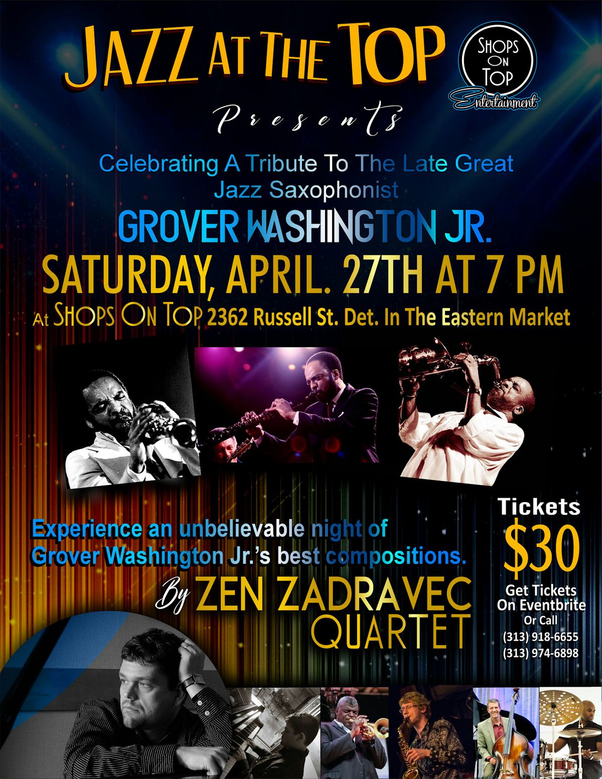 Jazz At The Top Celebrates Tribute To Jazz SAXOPHONIST GROVER Washington Jr