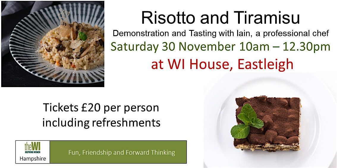 Risotto and Tiramisu - Demonstration and Tasting