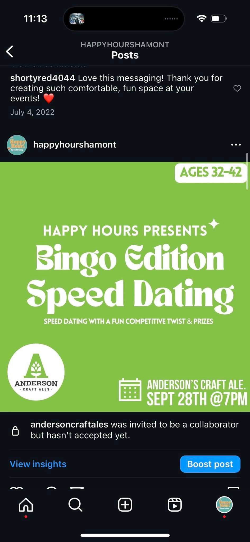 Bingo Speed Dating 32-42 @Andersons Craft Ale 