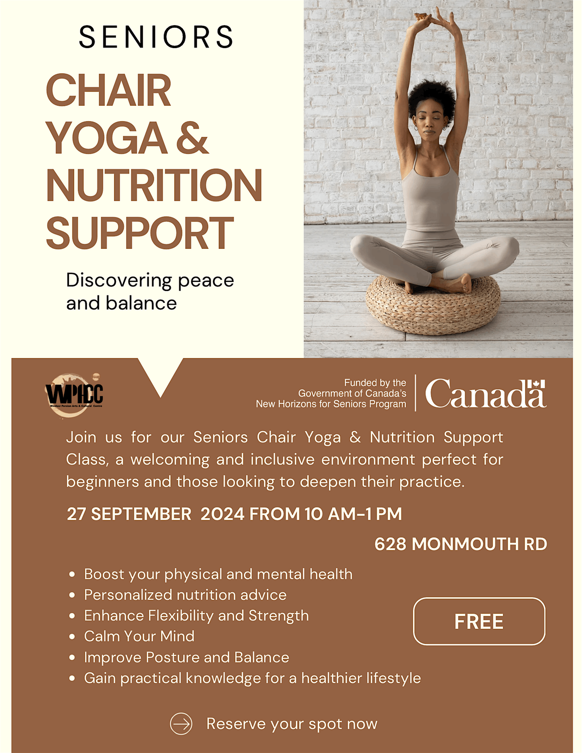 Seniors Chair Yoga & Nutrition Support!