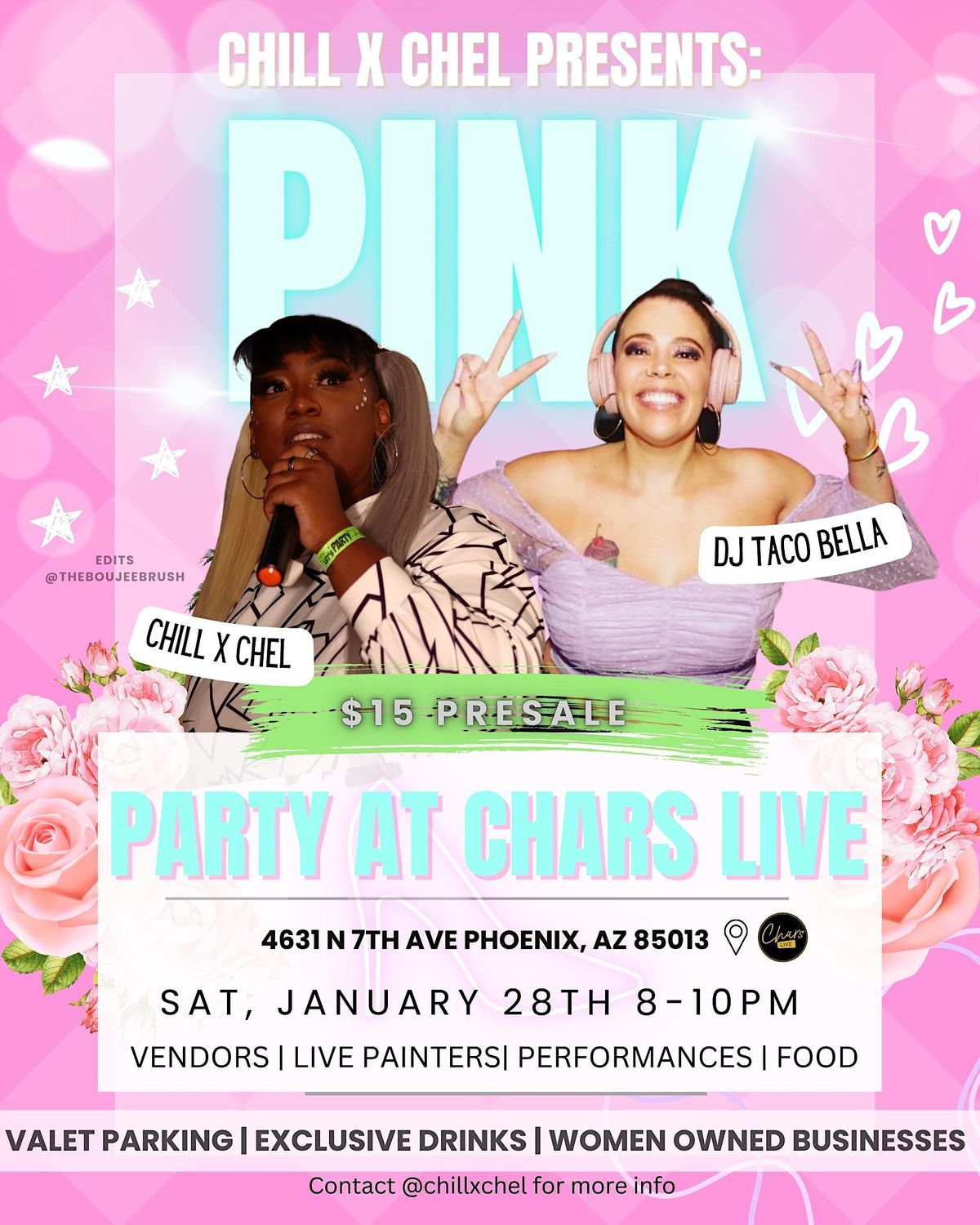 Chill X Chel Presents: Pink Party At Chars Live