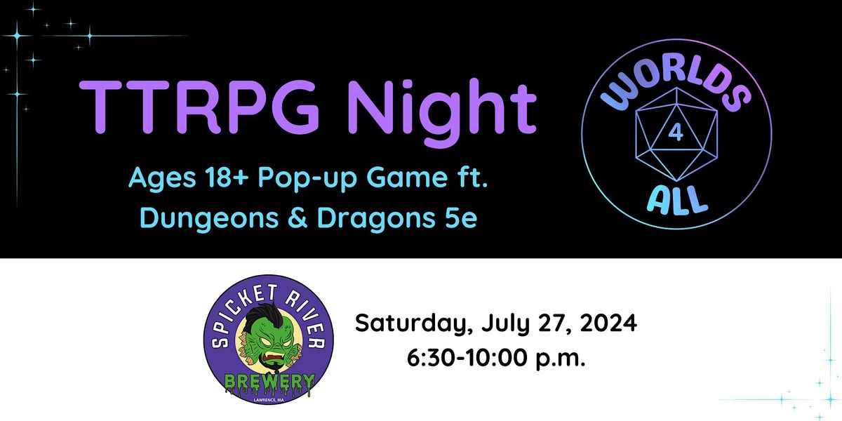 Dungeons & Dragons TTRPG Night at Spicket River Brewery