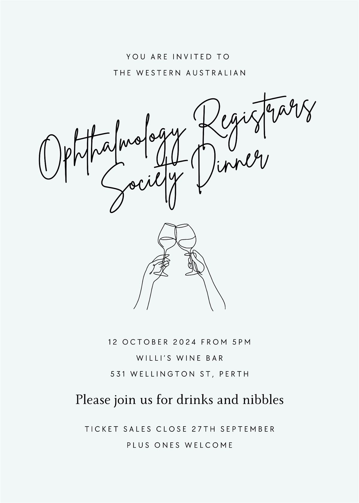 Western Australian Ophthalmic Registrars' Society Dinner 2024