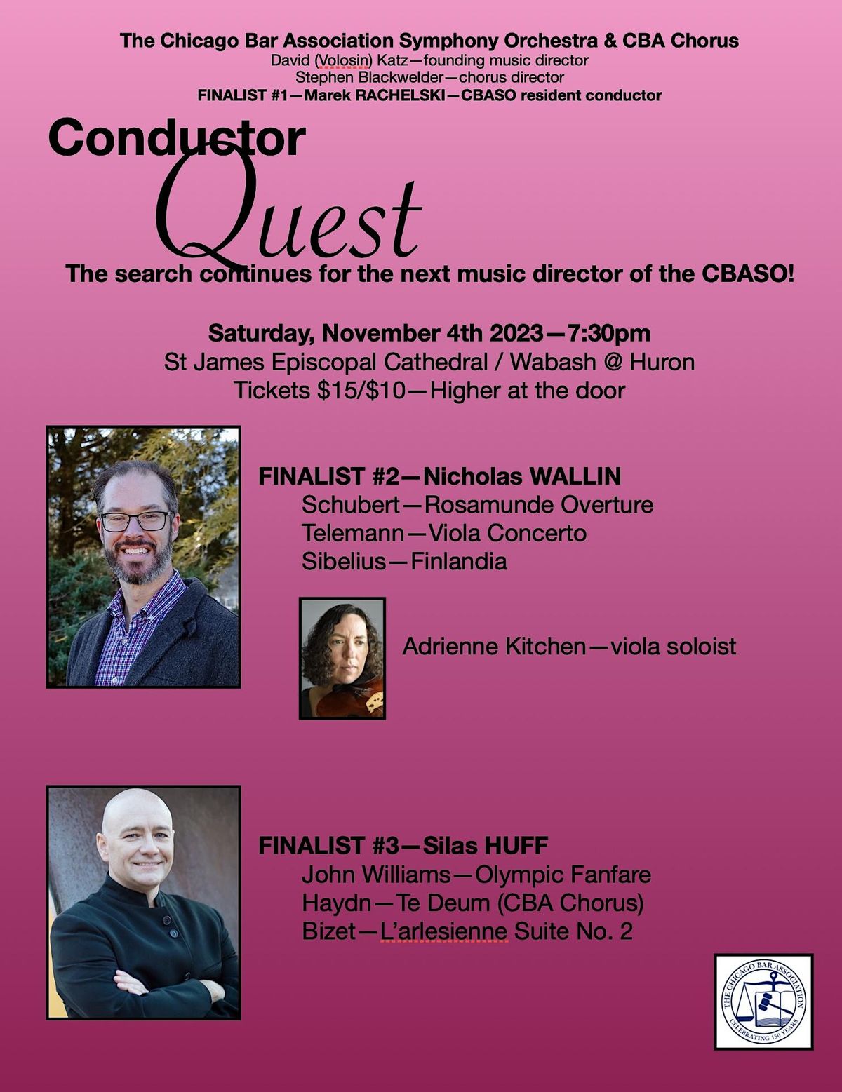 CONDUCTOR QUEST #2 (CBASO & the CBA Chorus)\u2014at St James  Cathedral