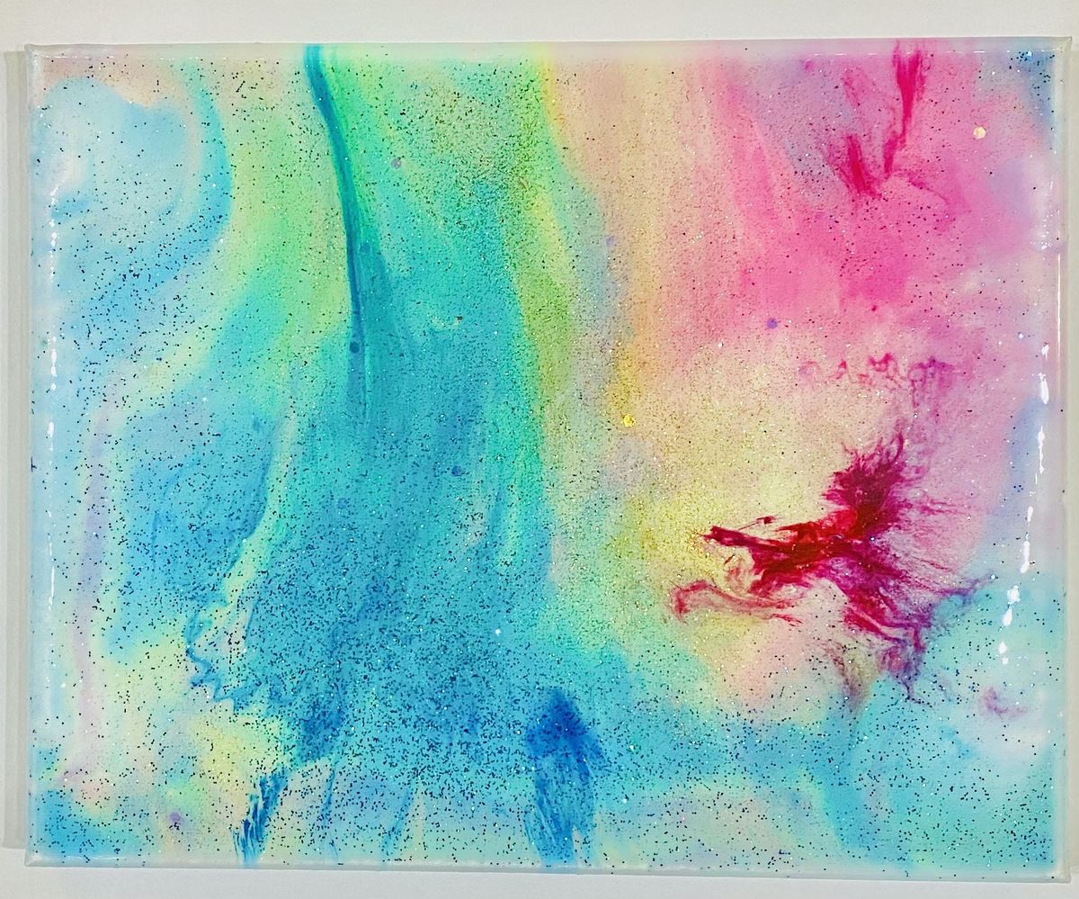 Rainbow Resin Pouring Class with Artist Grace Noel