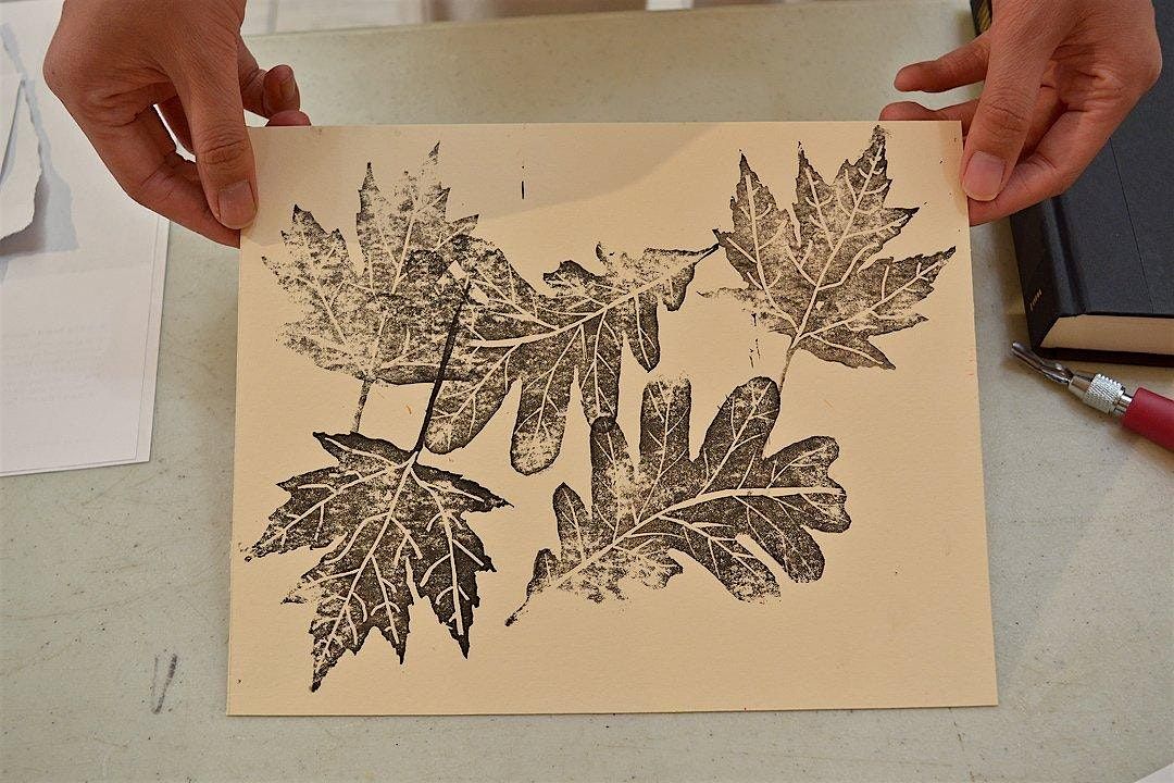 Linocut Fall Leaves