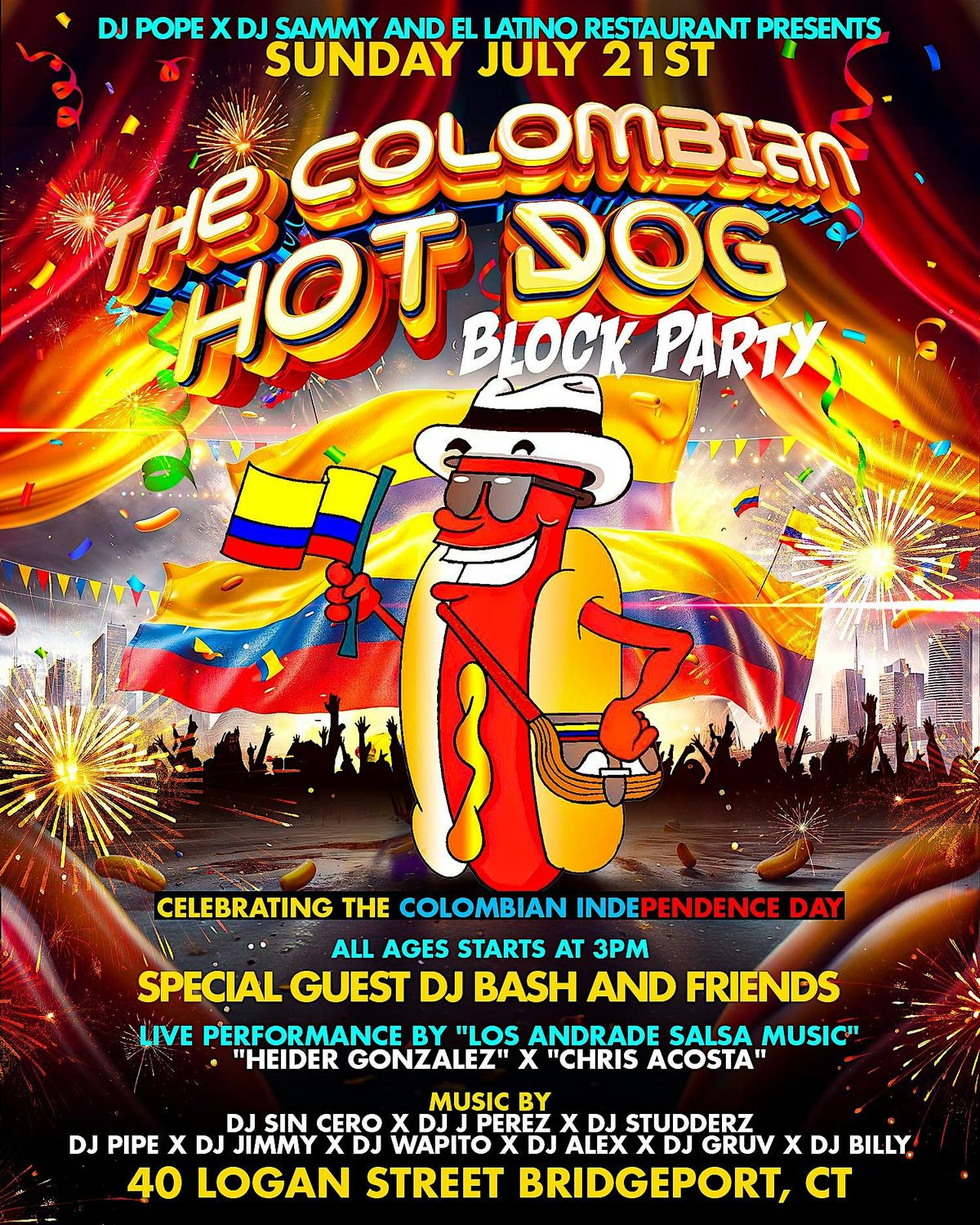THE COLOMBIAN HOTDOG BLOCK PARTY 2024
