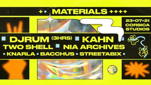 Materials: Djrum, Kahn, Two Shell + Nia Archives