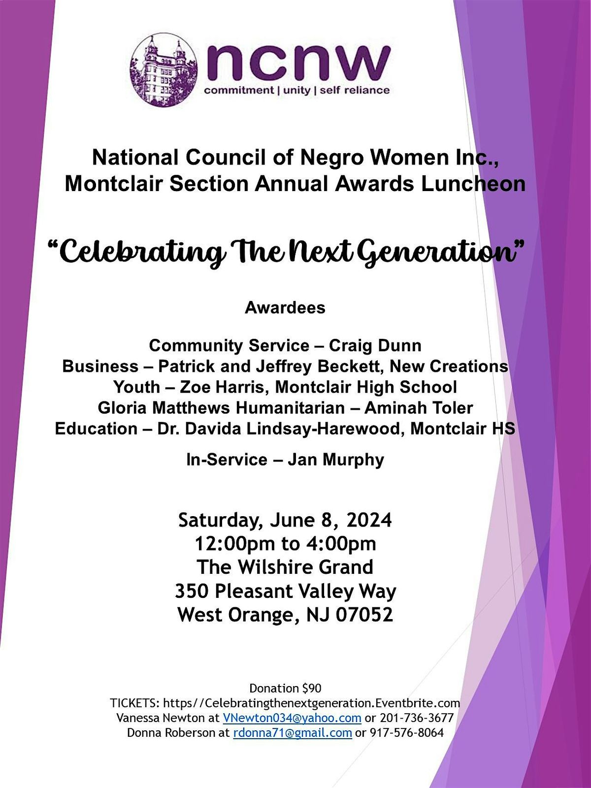 NCNW Inc., Montclair Section Annual Luncheon 2024