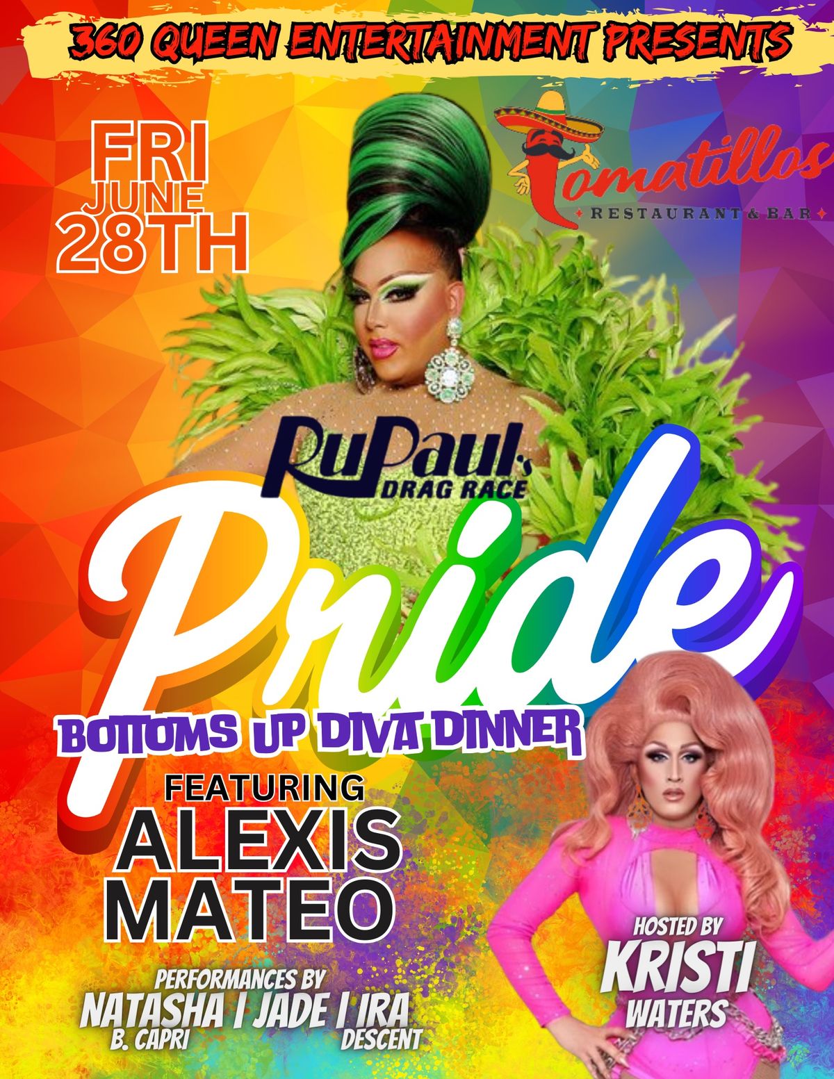 THE BOTTOMS UP DIVA DINNER: PRIDE EDITION featuring ALEXIS MATEO