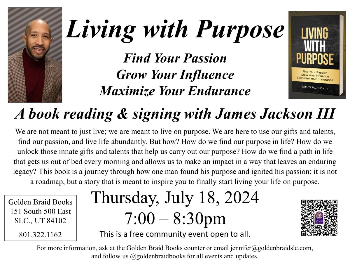 Living with Purpose: an author event with James Jackson, III