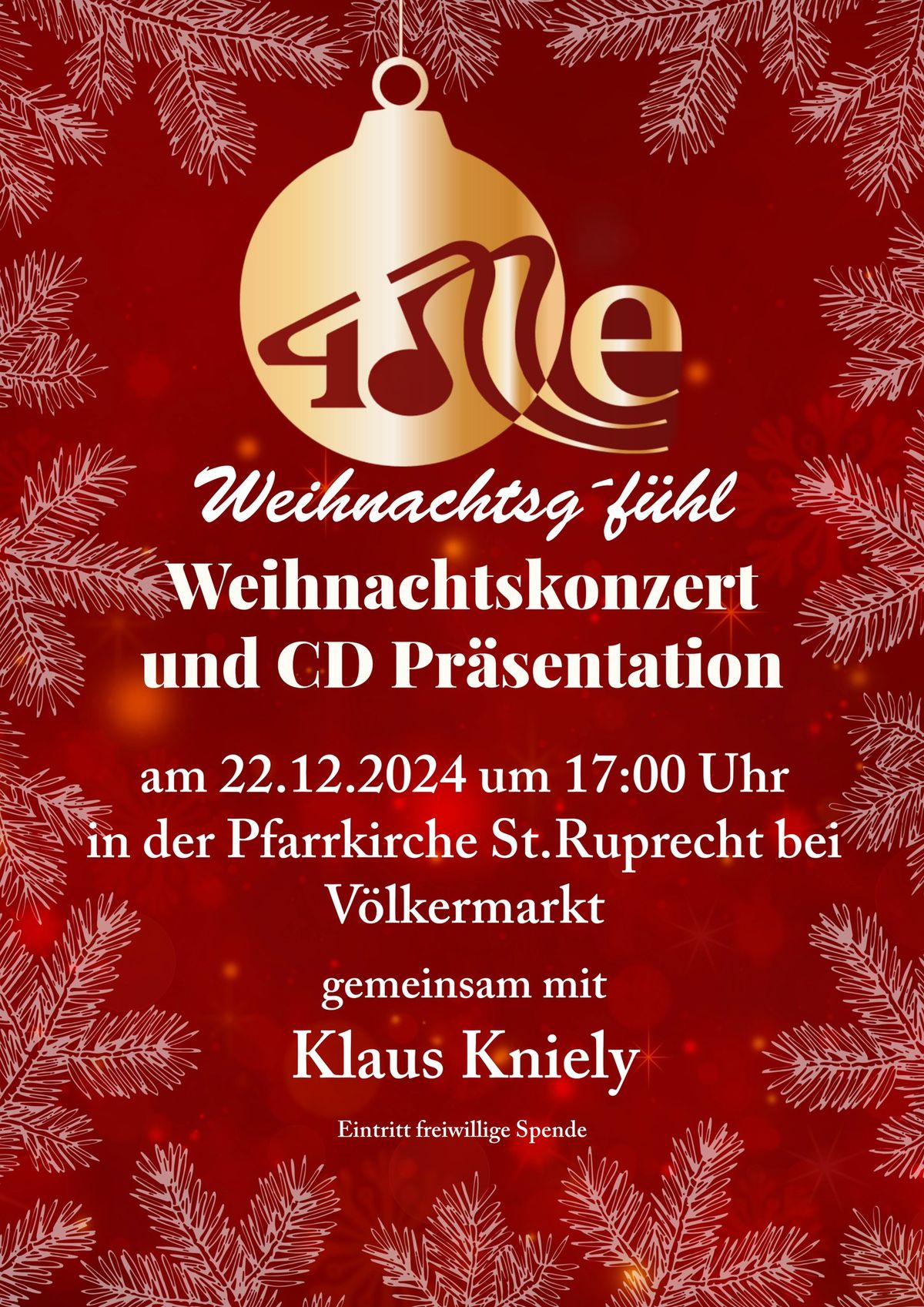 4ME Weihnachtskonzert und CD-Pr\u00e4sentation in V\u00f6lkermarkt