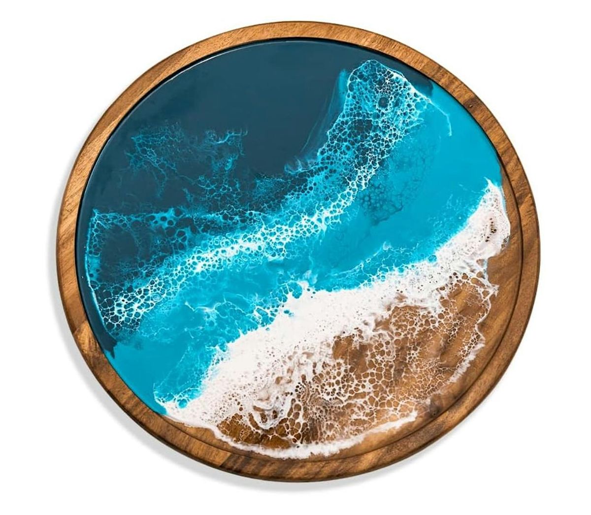 Ocean Resin Designs on 12\u201d Acacia Wood Lazy Susans