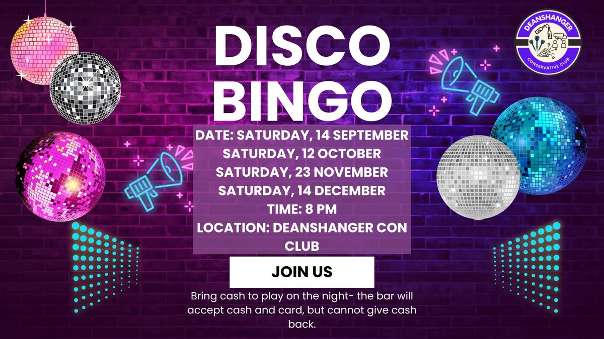 Monthly Disco Bingo