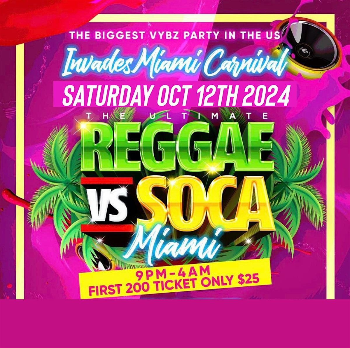 REGGAE vs SOCA 2024 | The Biggest Saturday Night Event Miami Carnival!