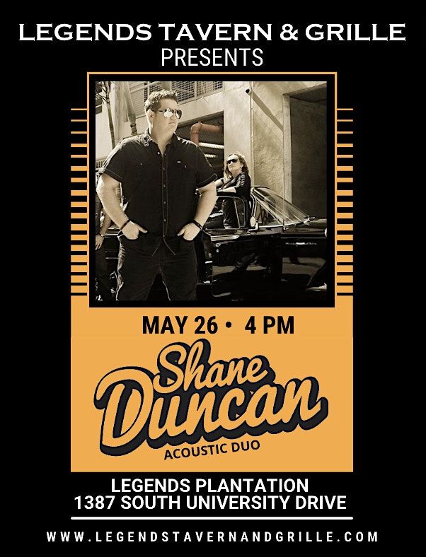 Live Performance by Shane Duncan Acoustic Duo at Legends Tavern & Grille Pl