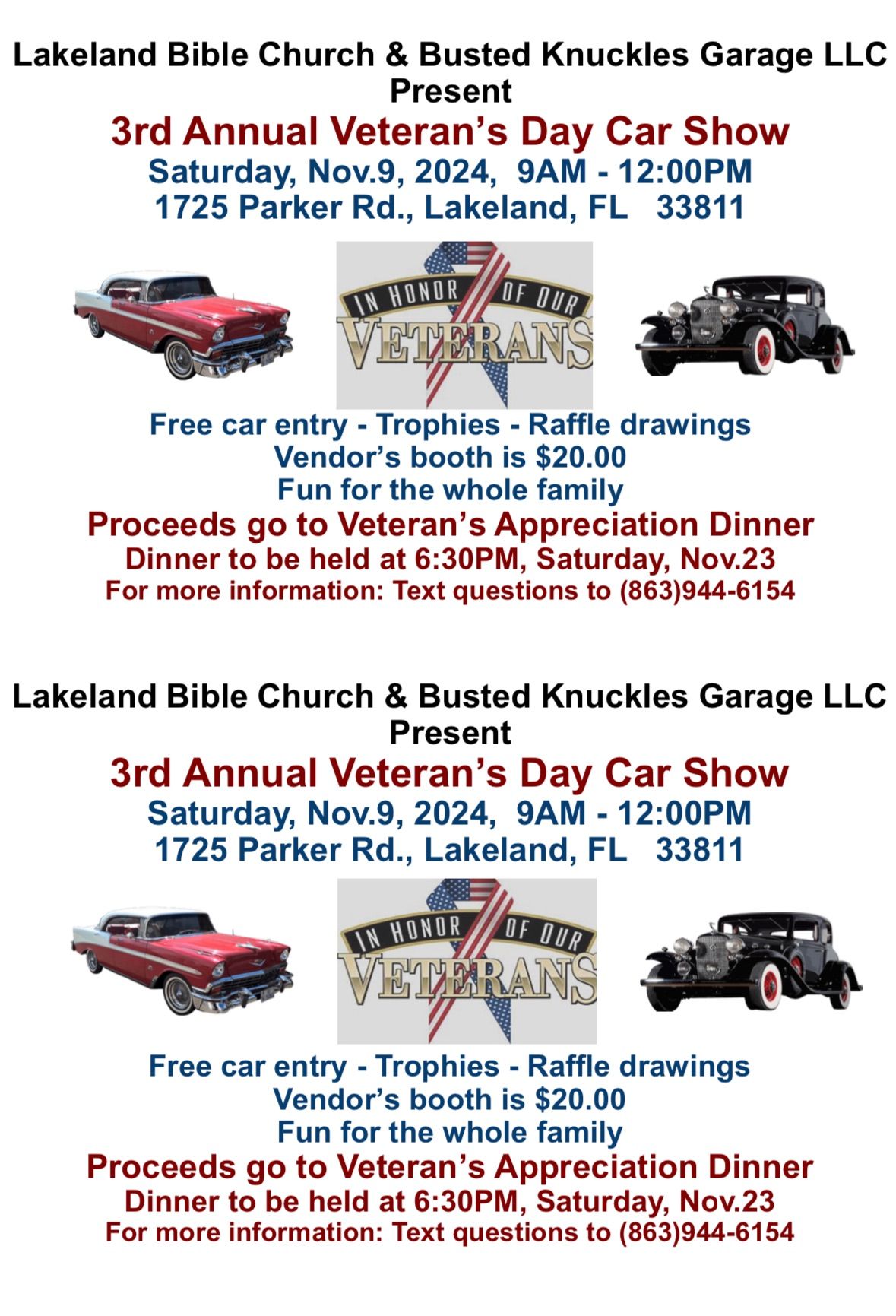 3rd Annual Veterans Car Show