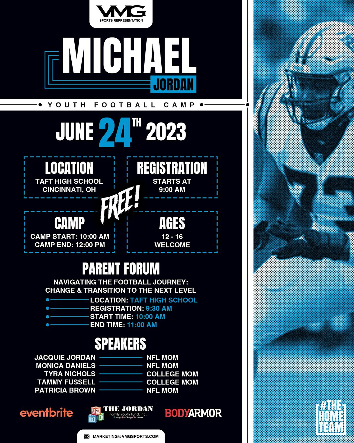 Michael Jordan Free Youth Football Camp, Robert A. Taft Information