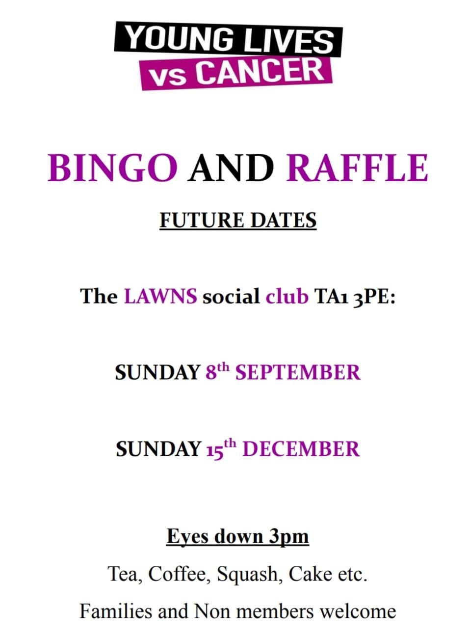 Bingo in aid of Young Lives vs Cancer 