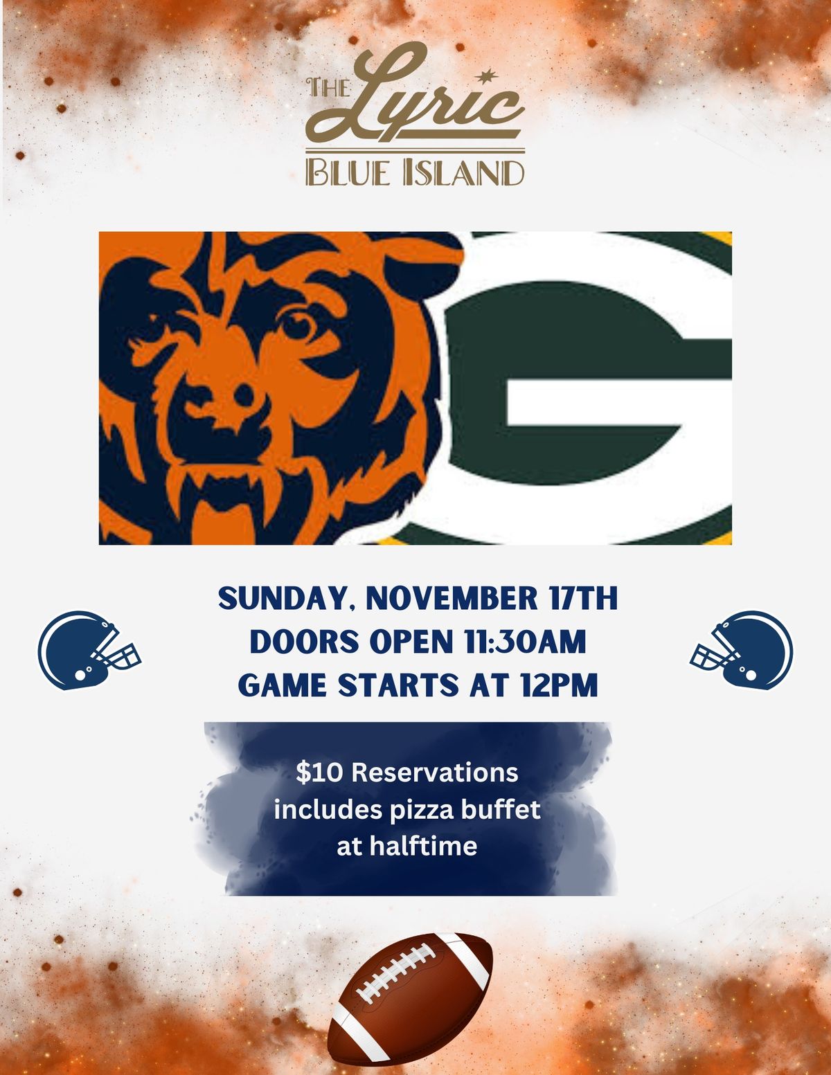 Bears vs. Packers - Sun. 11\/17, Doors at 11:30am, Game starts at 12pm