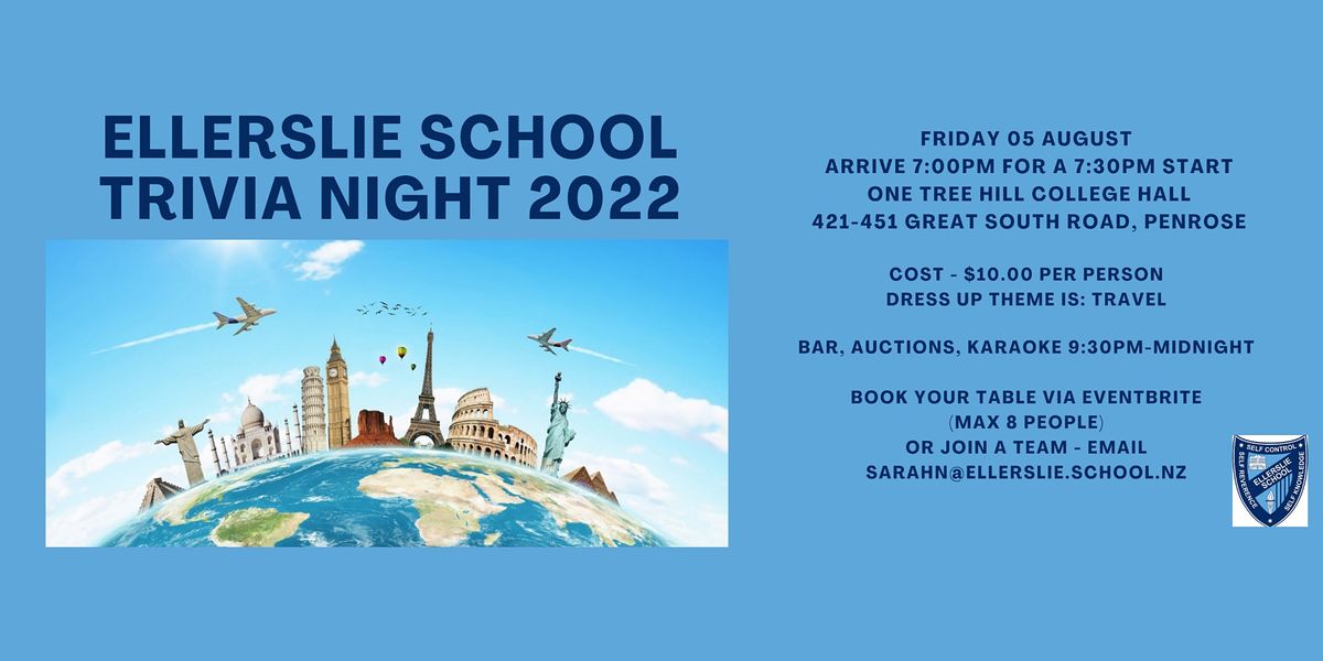 Ellerslie School Travel Trivia Night