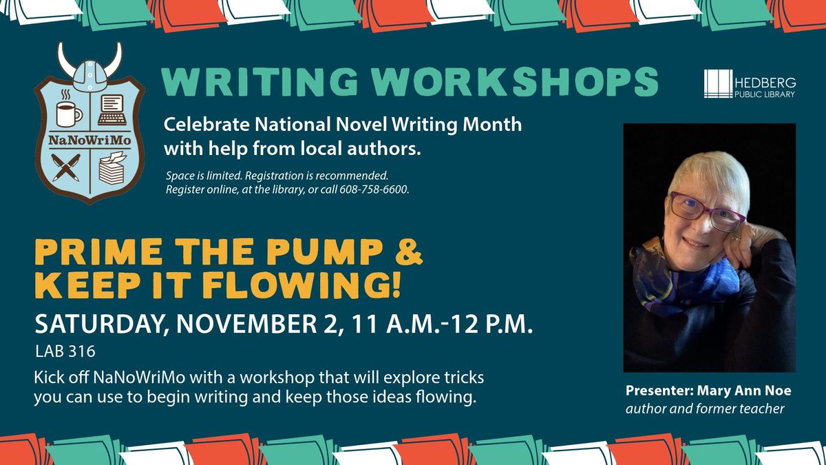 NaNoWriMo Writing Workshops: Prime the Pump & Keep it Flowing!