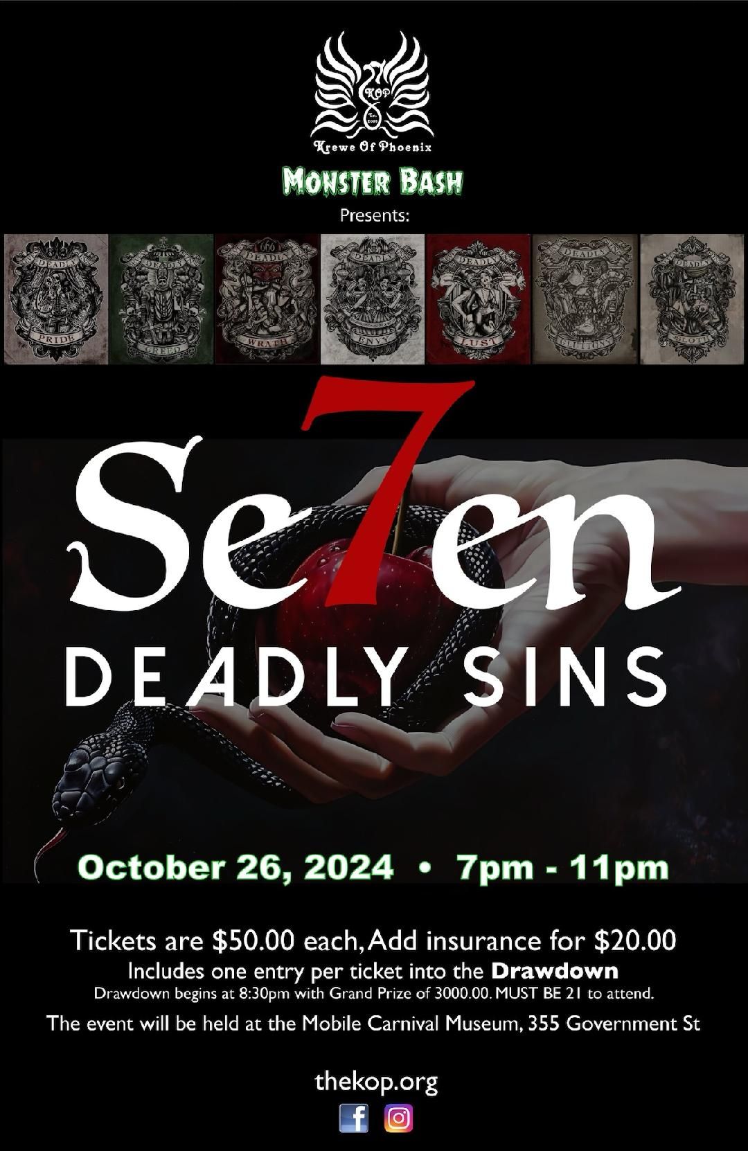 KOP presents Monster Bash! Se7en Deadly Sins