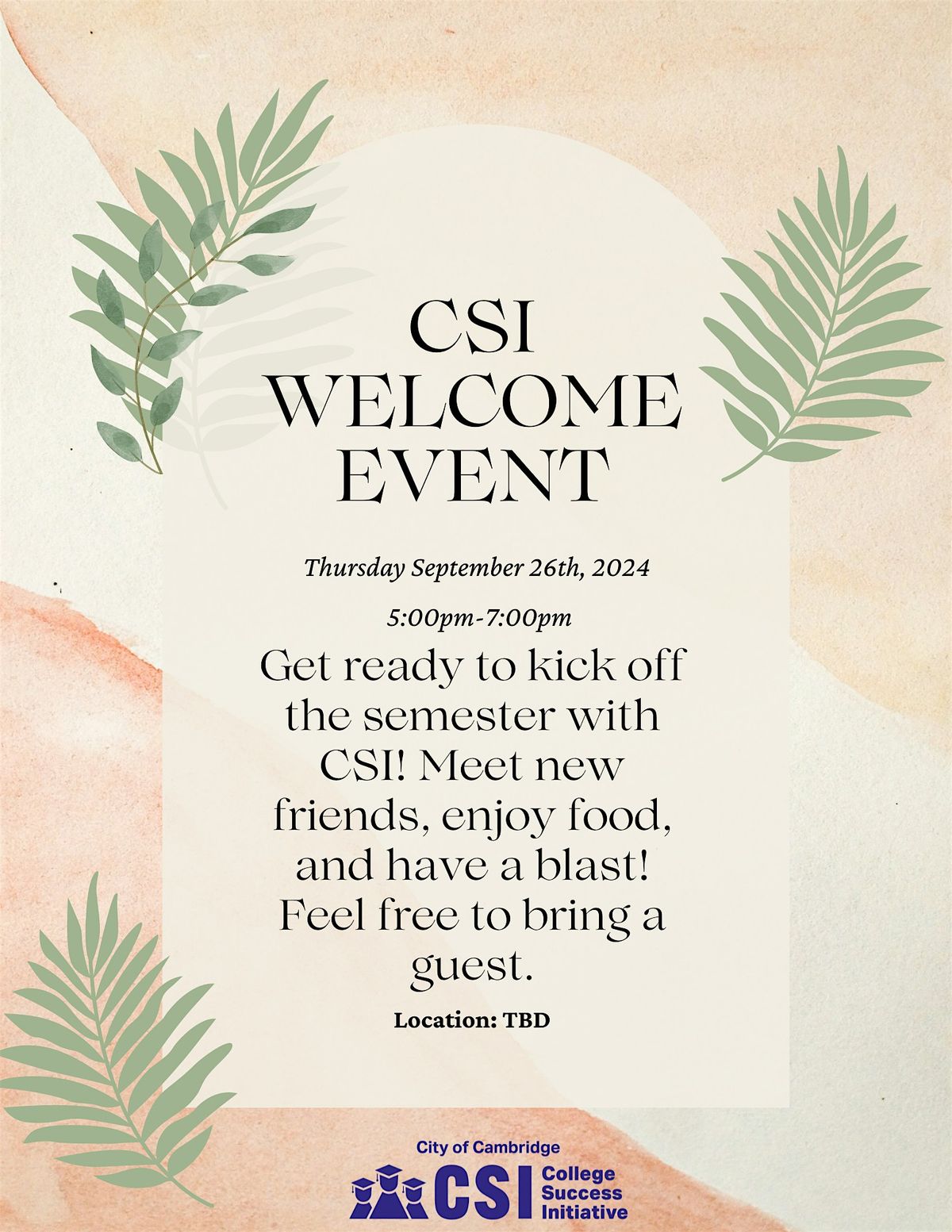 CSI Welcome Event