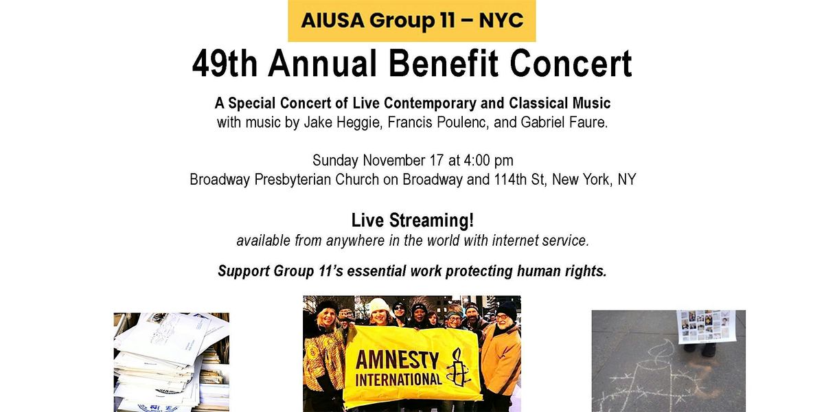 Amnesty International USA Group 11 49th Annual Benefit Concert