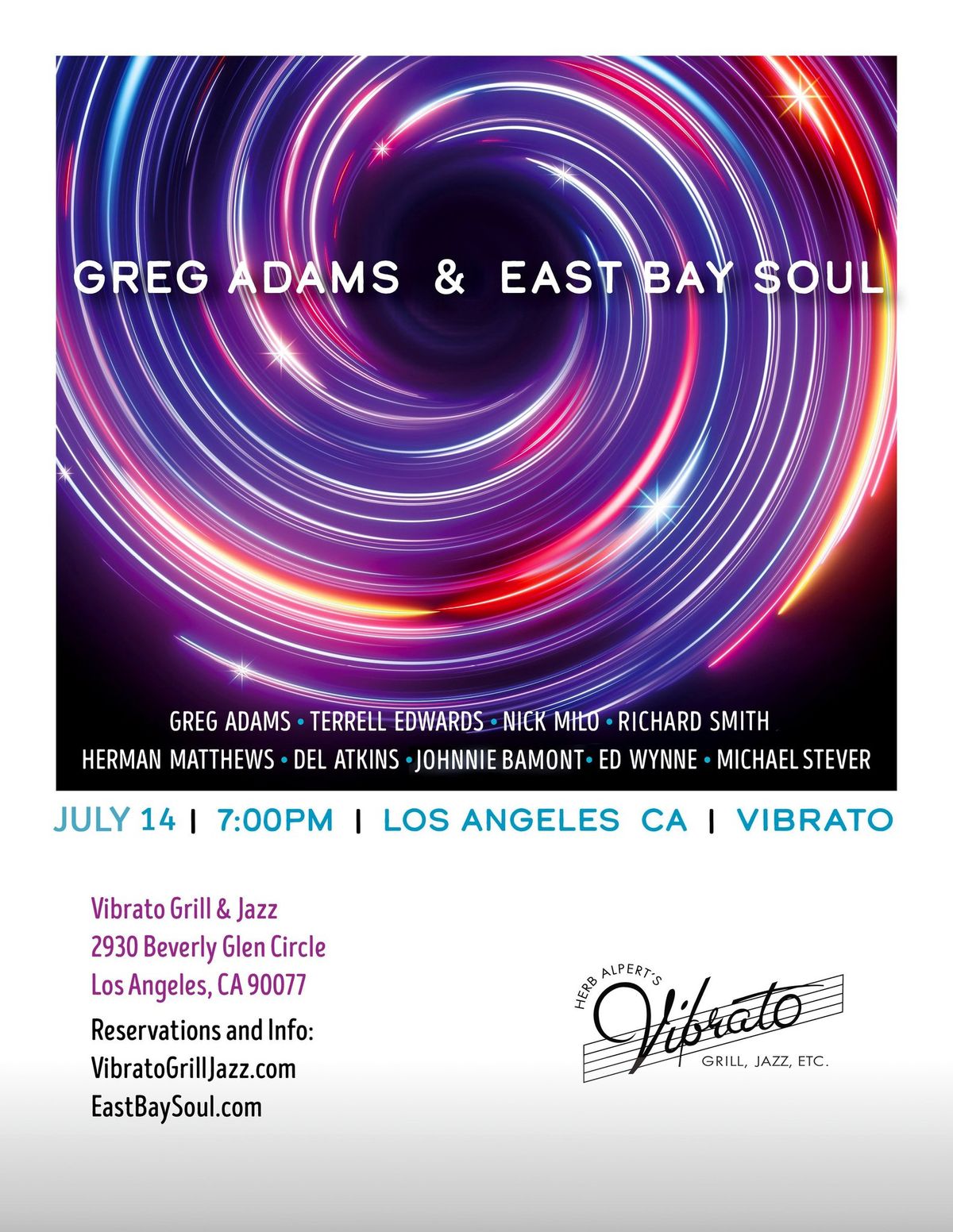 Greg Adams and East Bay Soul at Herb Albert's Vibrato Grill Jazz