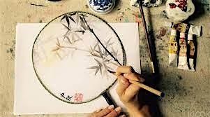 PAINTING ON A SILK FAN