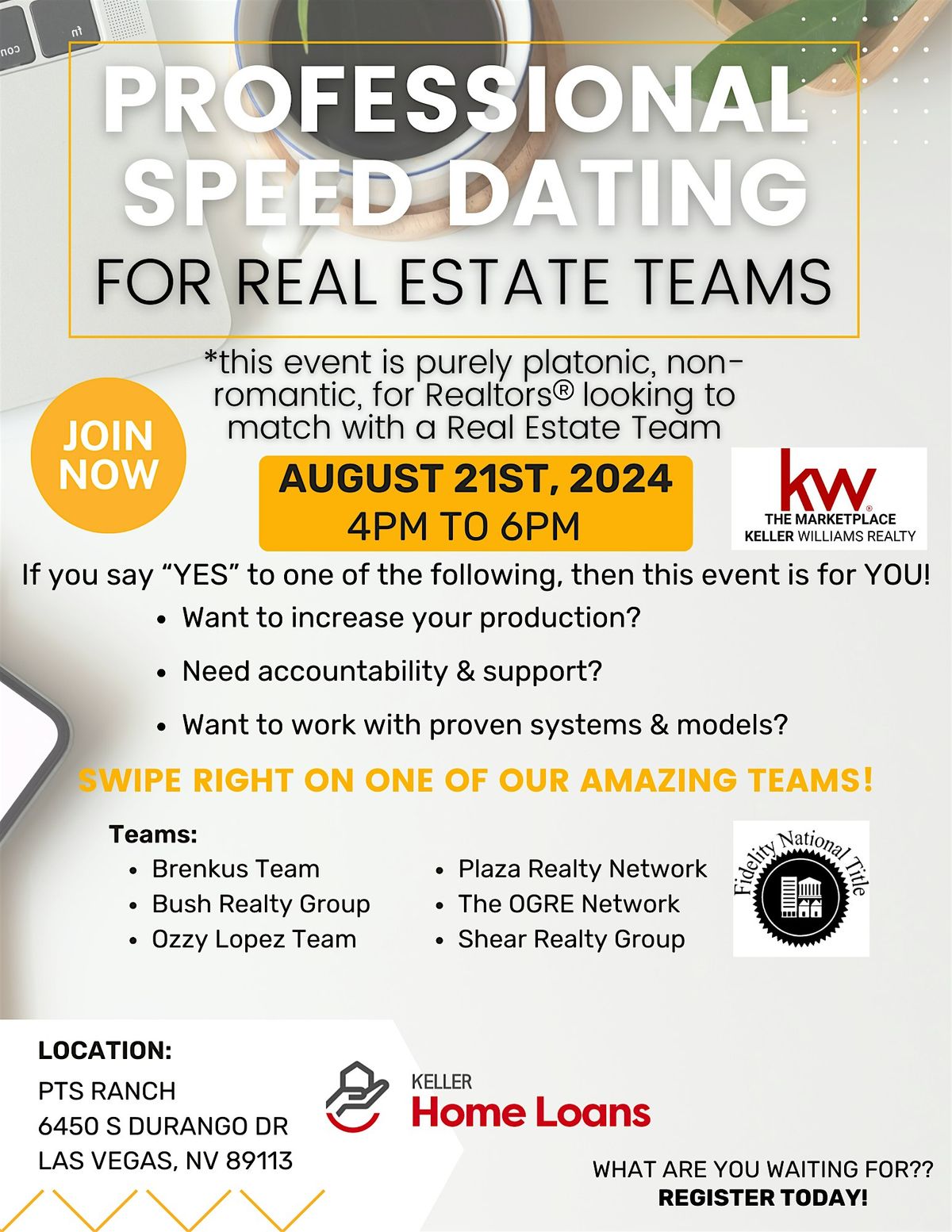 Professional Speed Dating For Real Estate Teams *NOT A ROMANTIC EVENT*